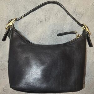 Coach Black Leather Bag with Gold Hardware - Light wear great condition see pics